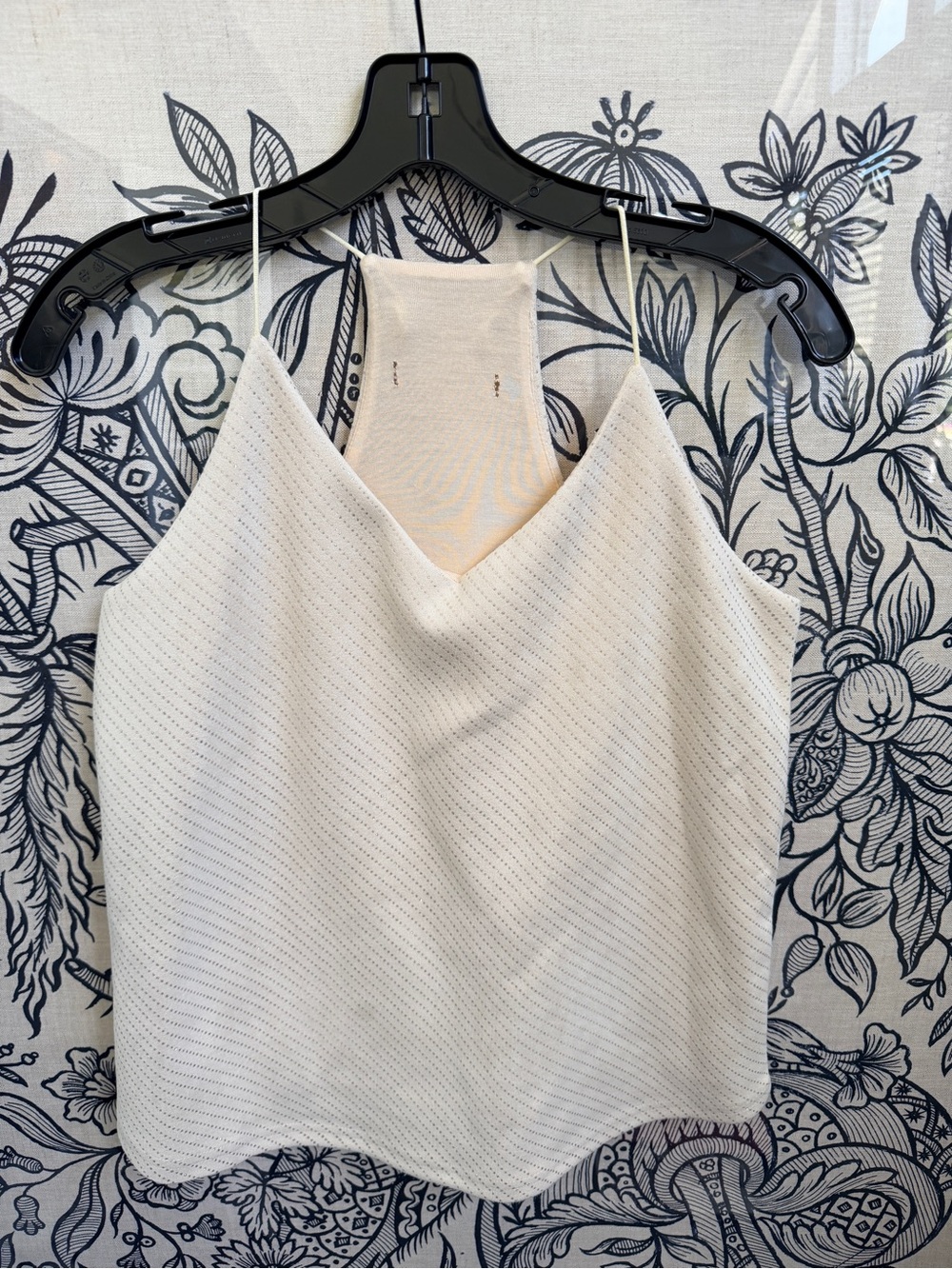 White V-Neck Sleeveless Knit Tank Top Cami